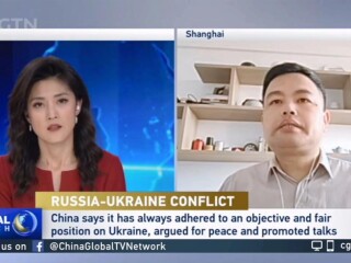 张昕接受中国国际电视台CGTN Global Watch节目采访，评论中国欧亚事务特别代表出访欧洲、调解俄乌冲突事项